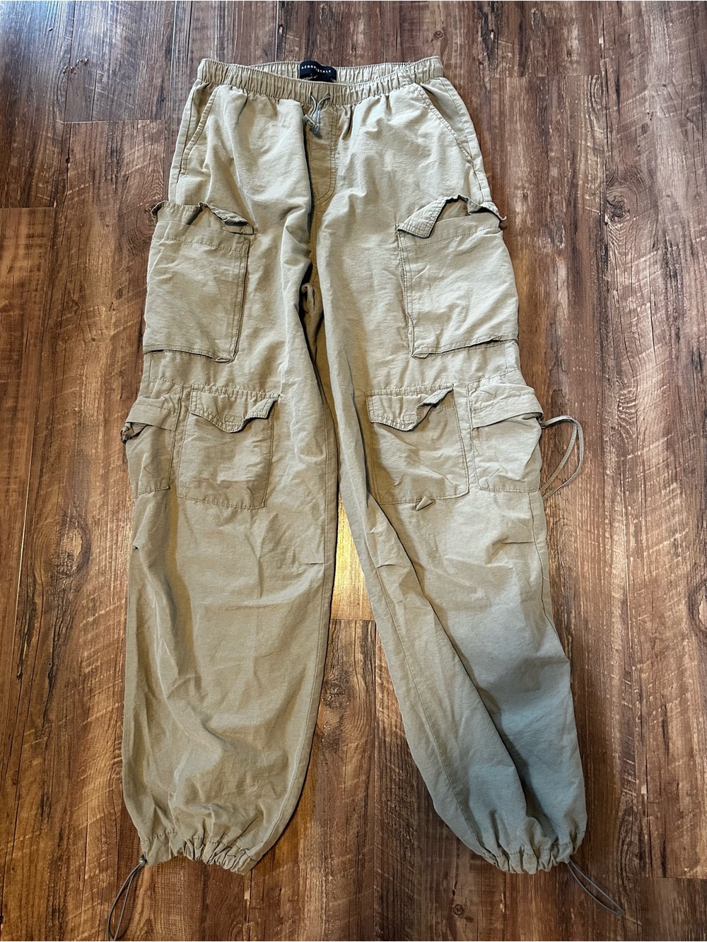 Aeropostale Olive Green Cargo Pants with Elastic Cuffs